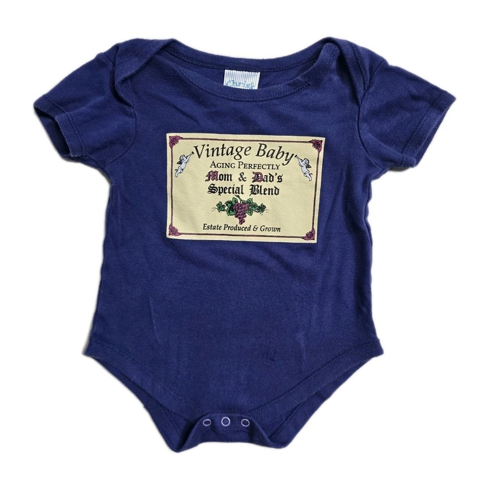 Cheis's Stuff Mom Dad Special Bl2nd Baby Bodysuit  12-18 Months  Purple